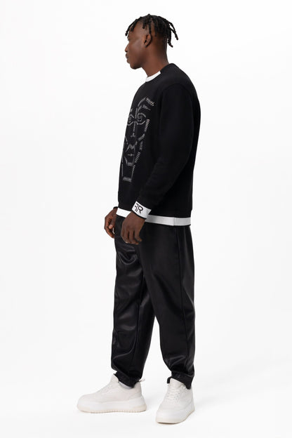 Crystal-Encrusted Unisex Sweatshirt with the crystal-encrusted face silhouette on the front is a nod to motifs from the Freisi paintings collection