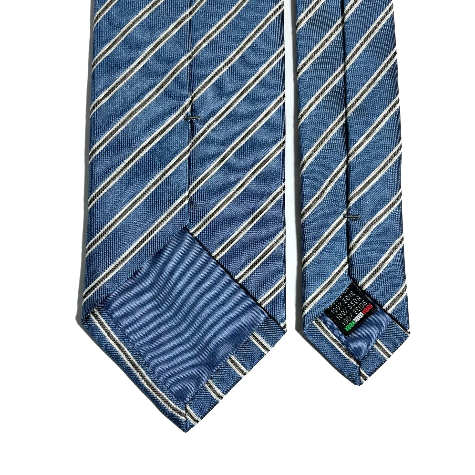 Light Blue Striped Silk Repp Tie-3