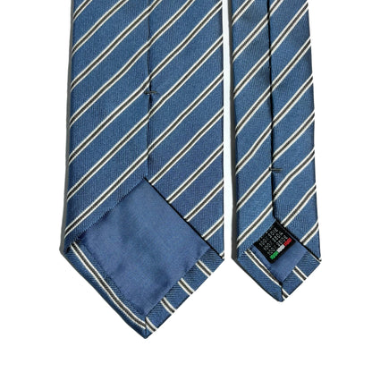Light Blue Striped Silk Repp Tie-3