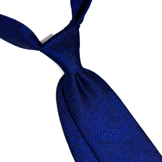 PHOENIX Royal Blue Paisley Silk Grenadine Jacquard Tie-1