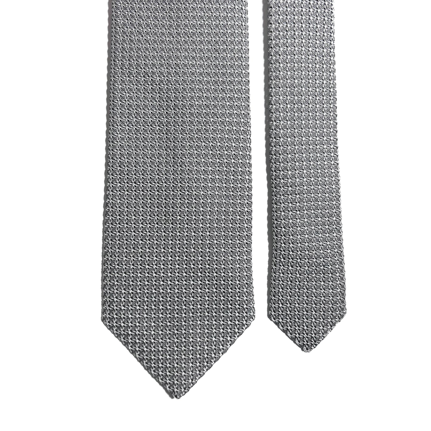 Silver Silk Grenadine Tie (Garza Grossa)-3