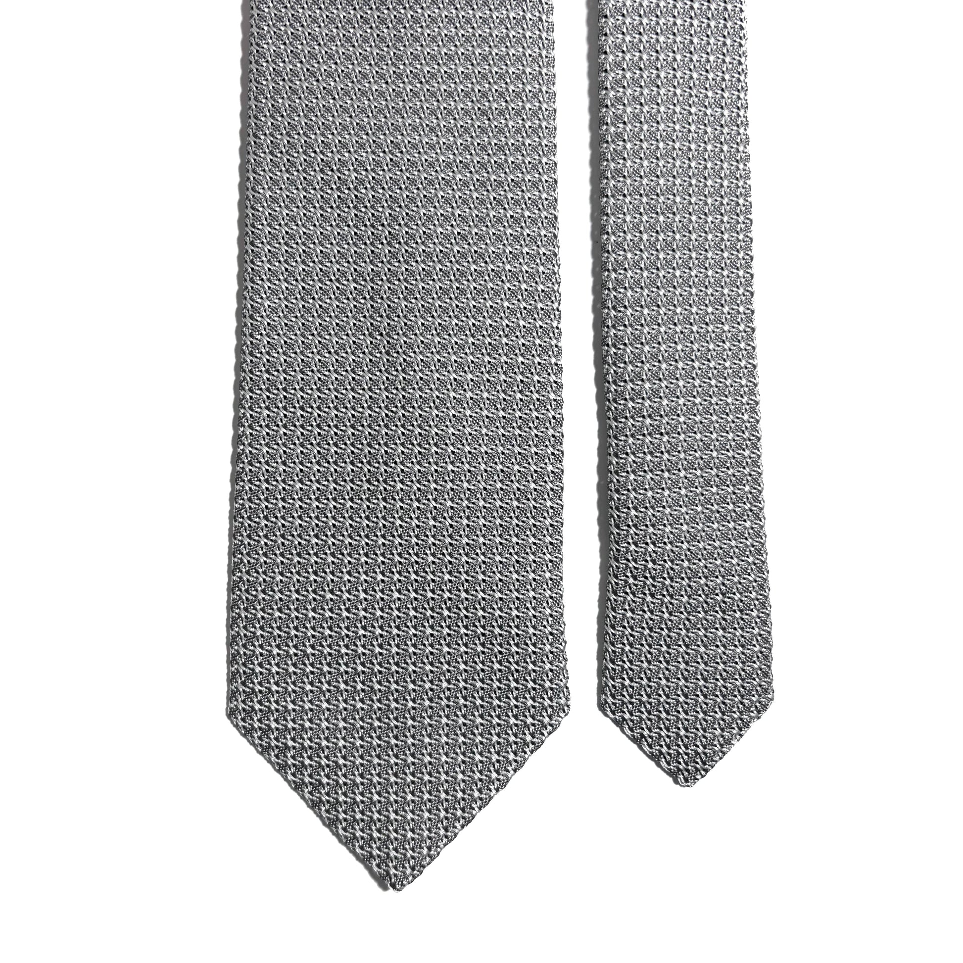 Silver Silk Grenadine Tie (Garza Grossa)-3