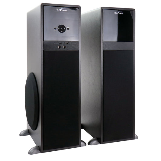 beFree Sound 2.1 Channel 80 Watt  Bluetooth Tower Speakers with Remote and Microphone-0