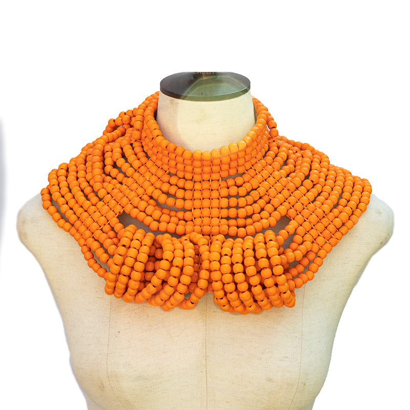 Byera Chunky Wood Beaded Necklace 02-0