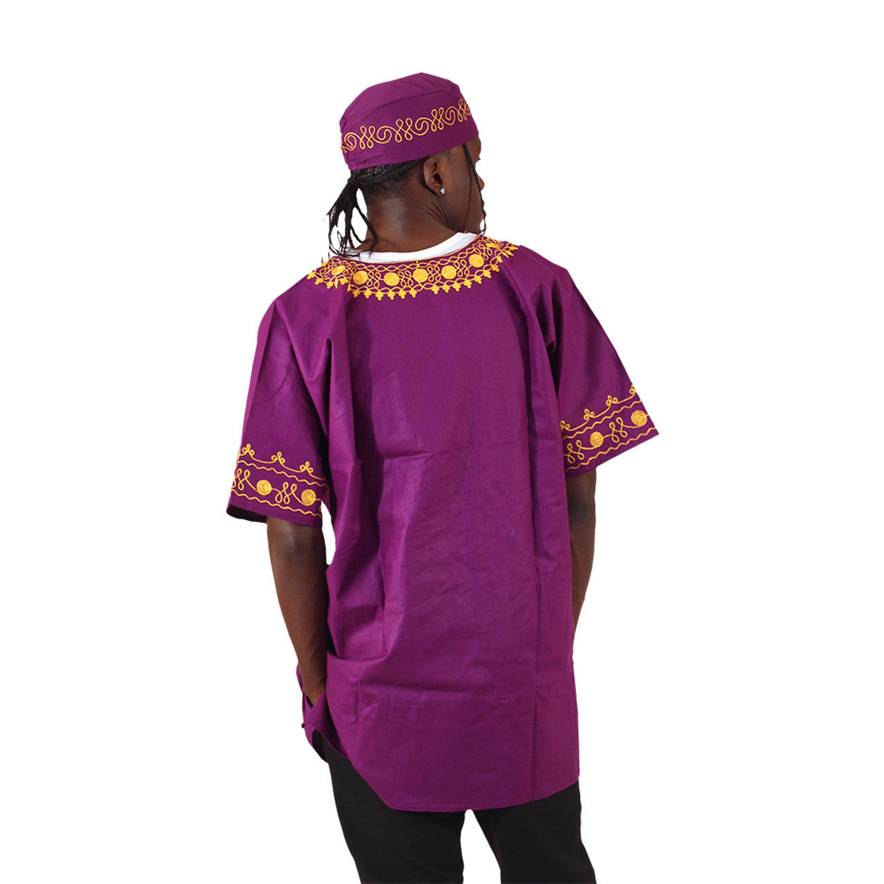 Amare Gold Embroidered Dashiki Top