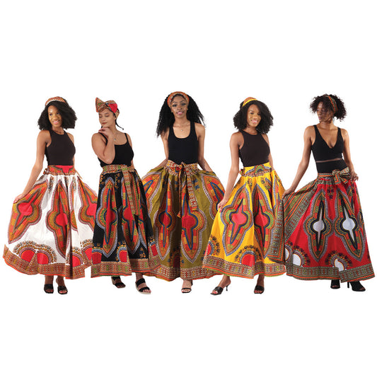 Set Of 5 Traditional Print Maxi Skirts