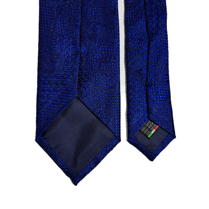 PHOENIX Royal Blue Paisley Silk Grenadine Jacquard Tie-3