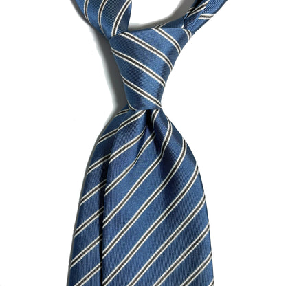 Light Blue Striped Silk Repp Tie-1