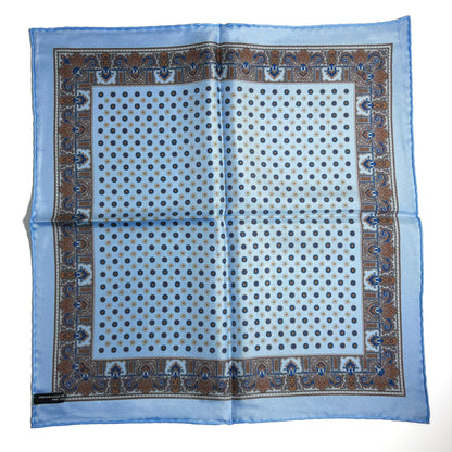 Light Blue Floral Silk Pocket Square-4