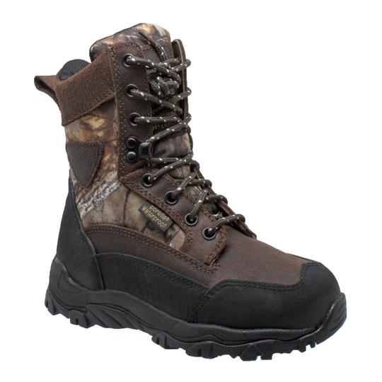 Children's 8" Camo Dark Brown Leather Boots-0