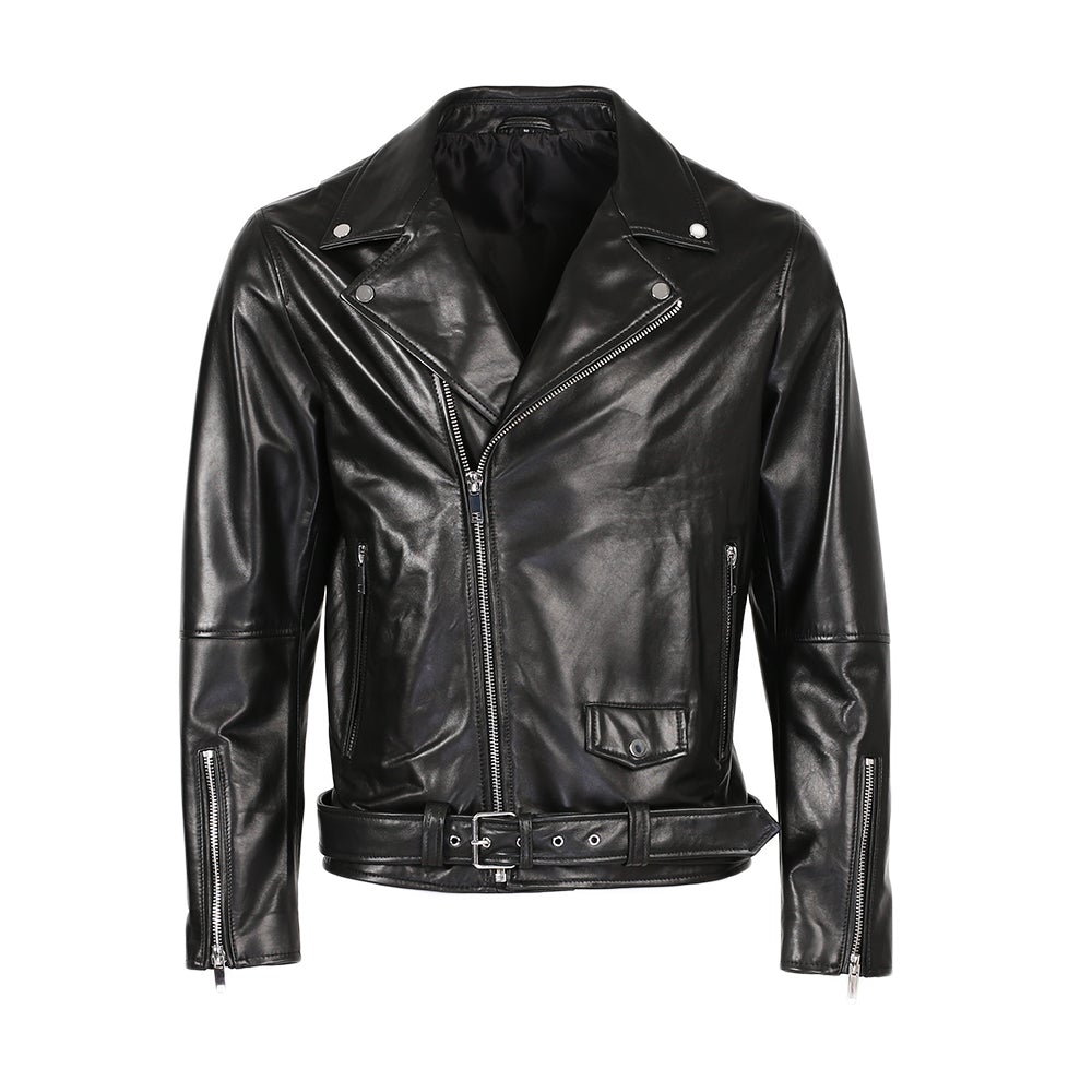 Classico Men's New Zealand Leather Motorcycle Jacket-0