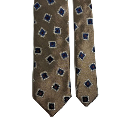 Brown Geometric Silk Jacquard Tie-2