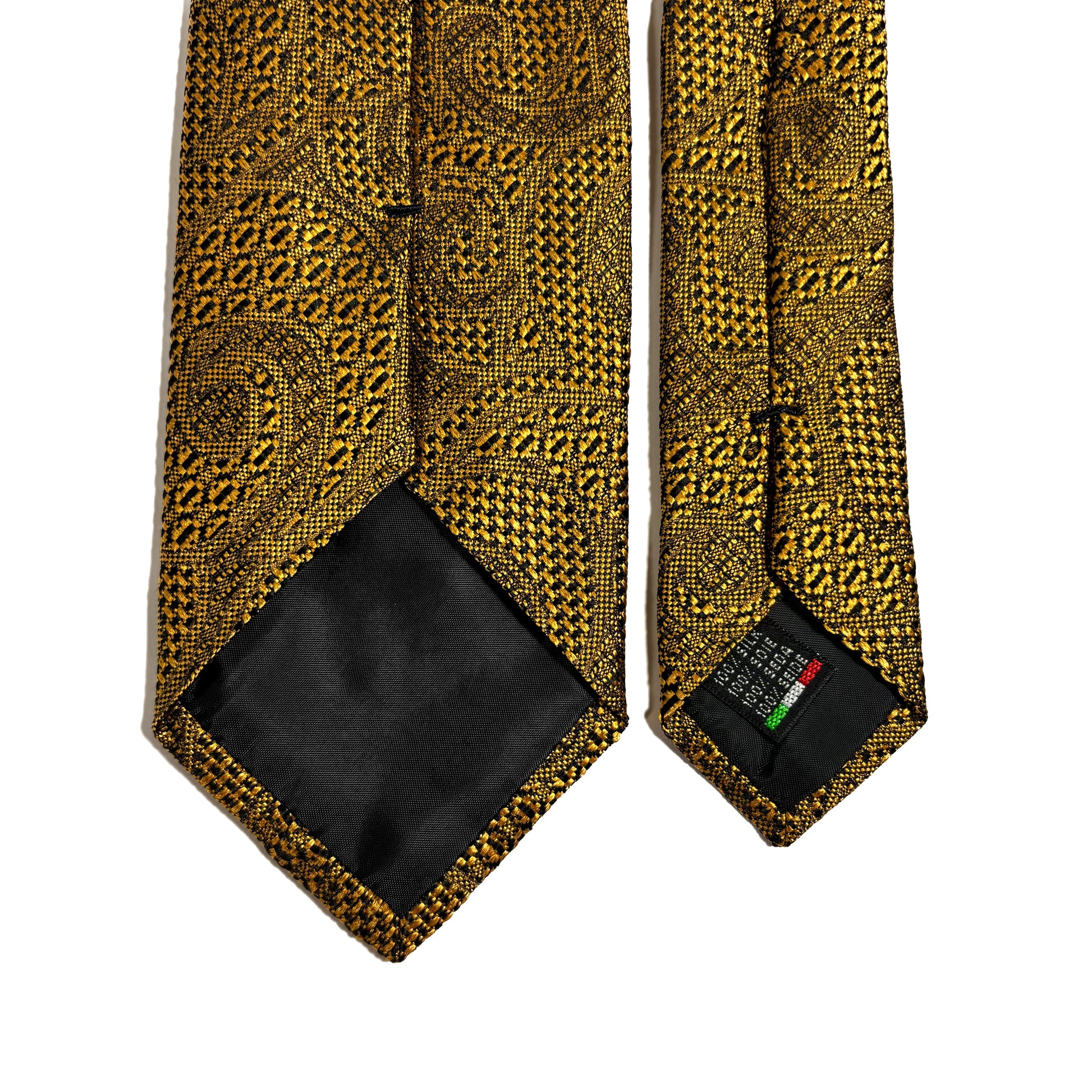 PHOENIX Gold Paisley Silk Grenadine Jacquard Tie-3