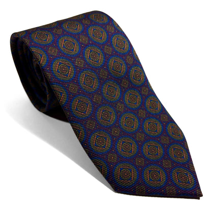 Purple Medallion Italian Madder Silk Tie-0