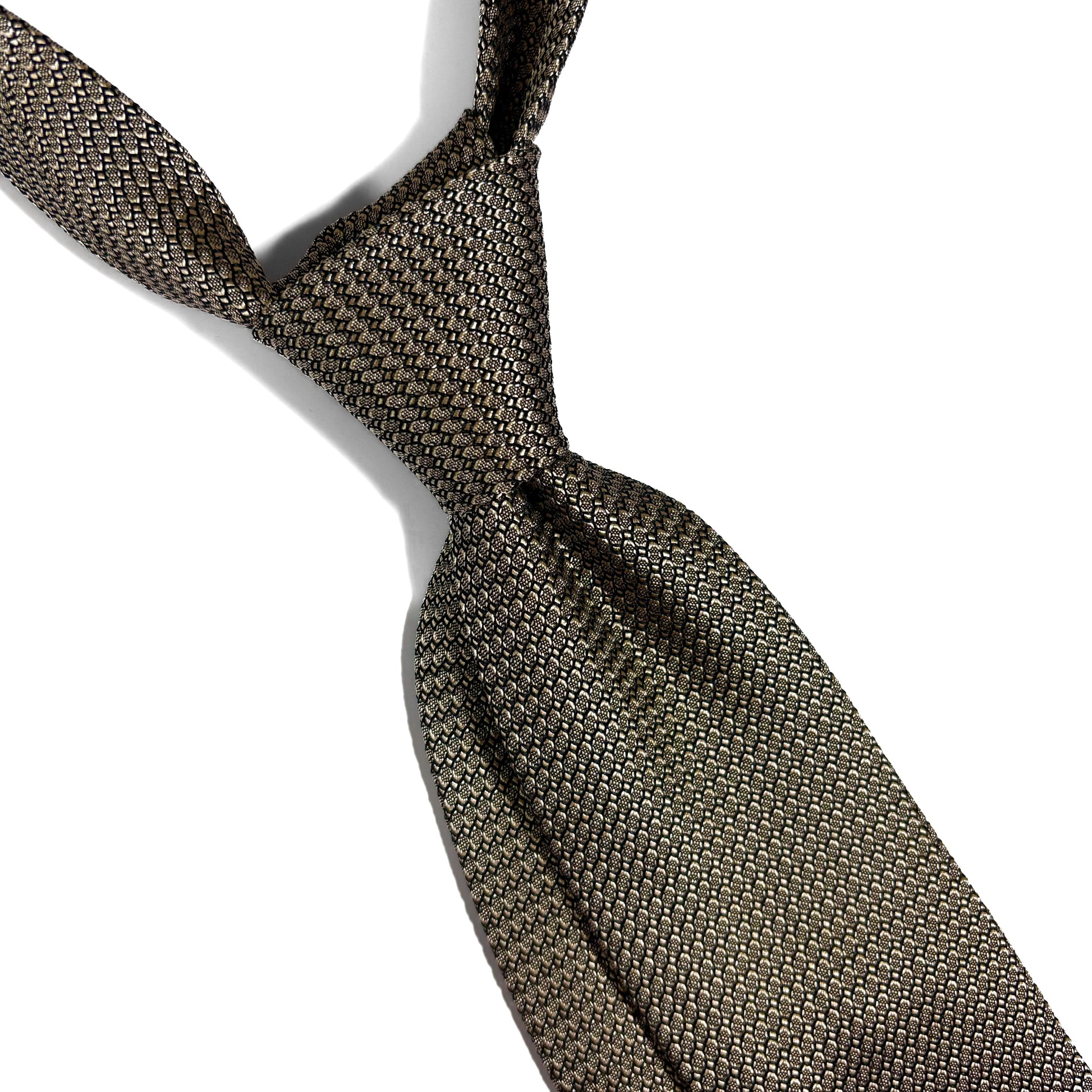 Beige Silk Grenadine Tie (Garza Grossa)-1