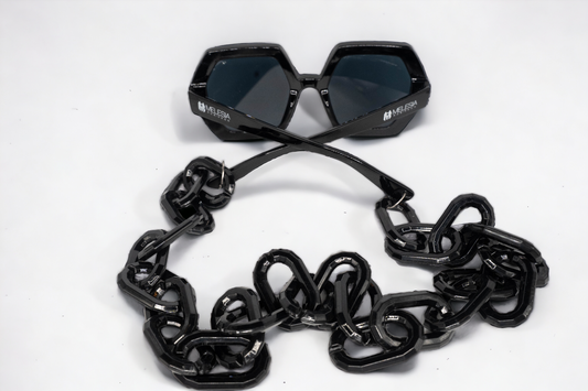 GlamorGon Oversized Shades Black With Black Lens-1