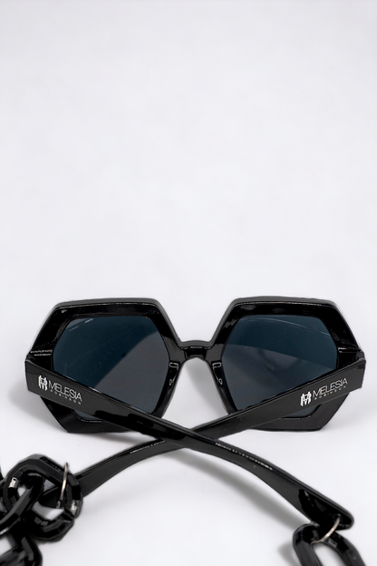 GlamorGon Oversized Shades Black With Black Lens-3