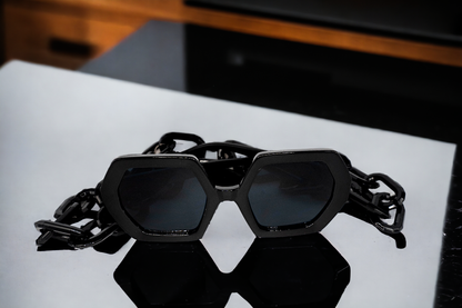 GlamorGon Oversized Shades Black With Black Lens-4