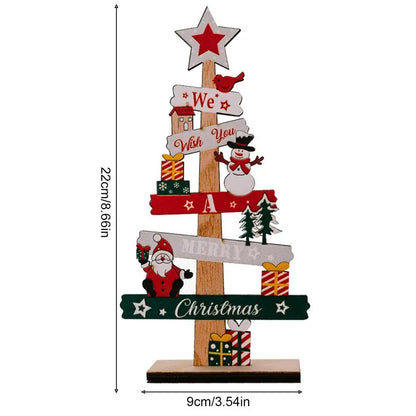 Desktop Christmas Tree Santa Claus DIY Decoration Wooden Christmas-2