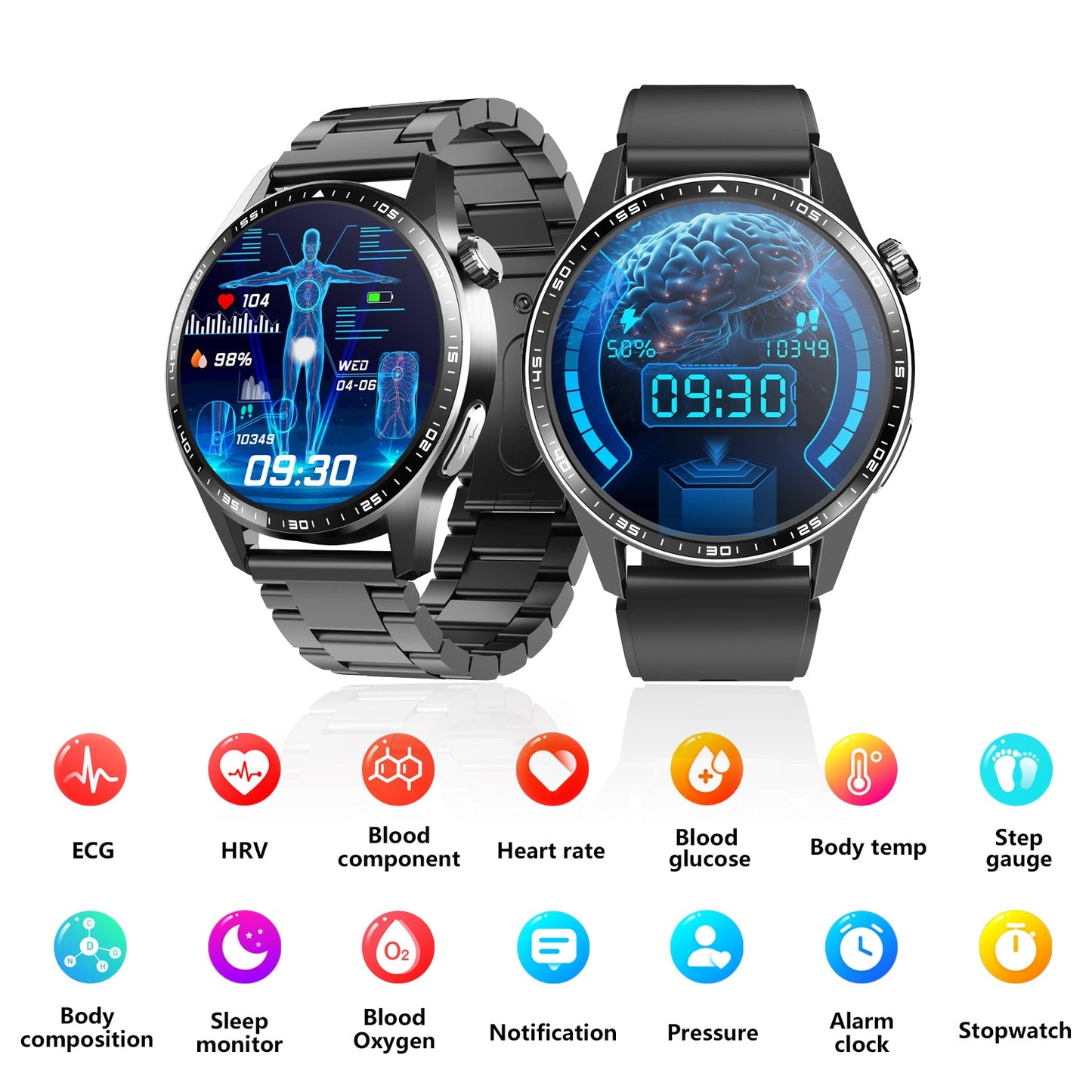 Healthy Blood Oxygen Smart Watch Men ECG+PPG Precise Body Temperature Heart Rate Monitor Smartwatch HRV Blood Pressure Watches-1