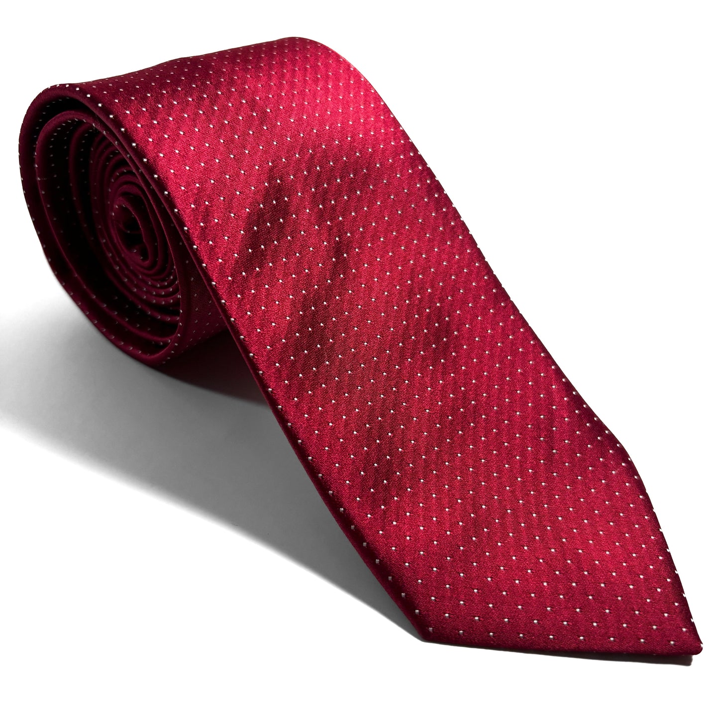 Red Polka Dot Silk Jacquard Tie-0
