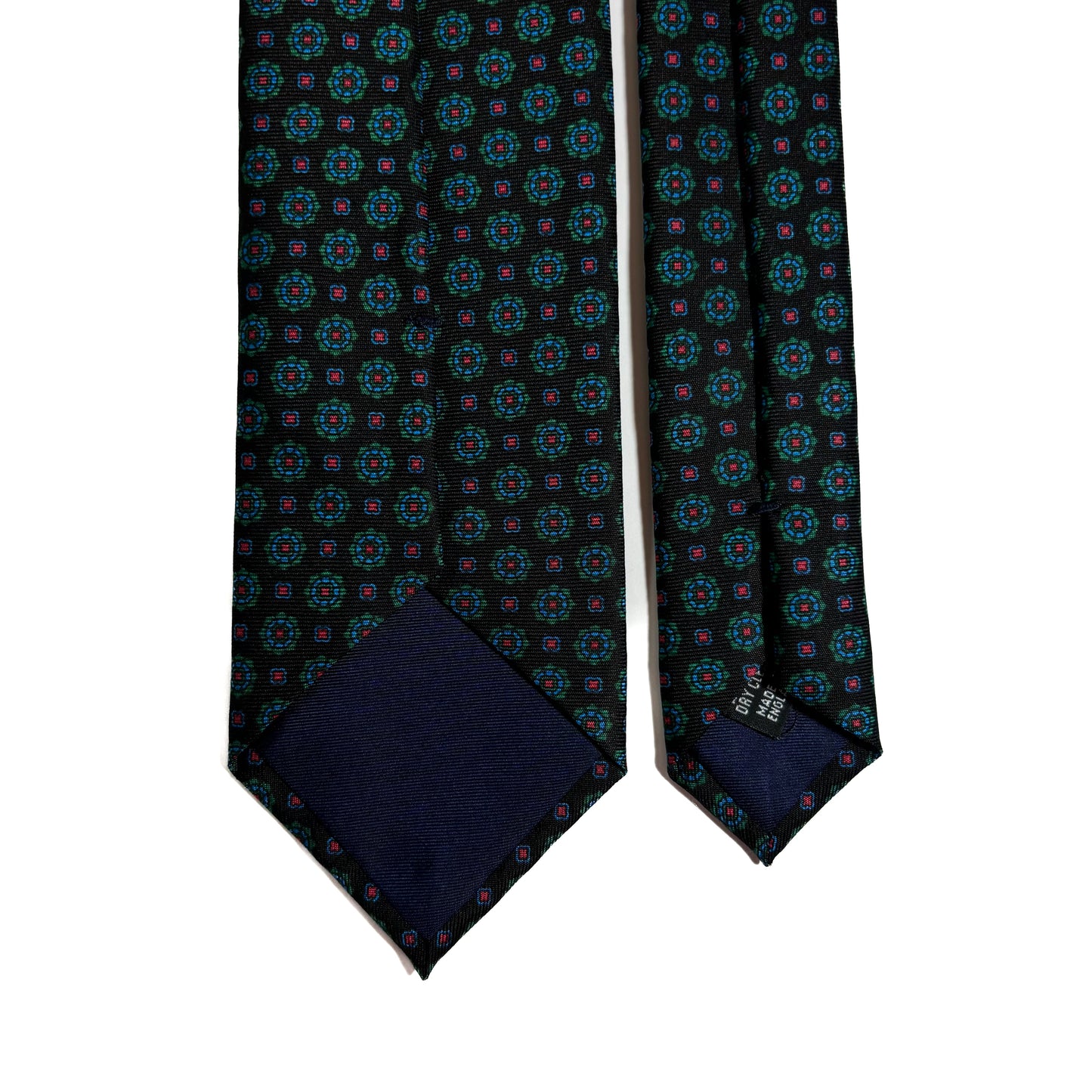 Hand-Printed Dark Brown Geometric Silk Tie-3