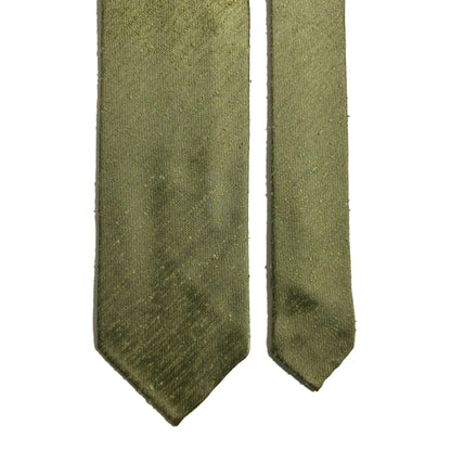 Untipped Sage Green Silk Shantung Tie-2