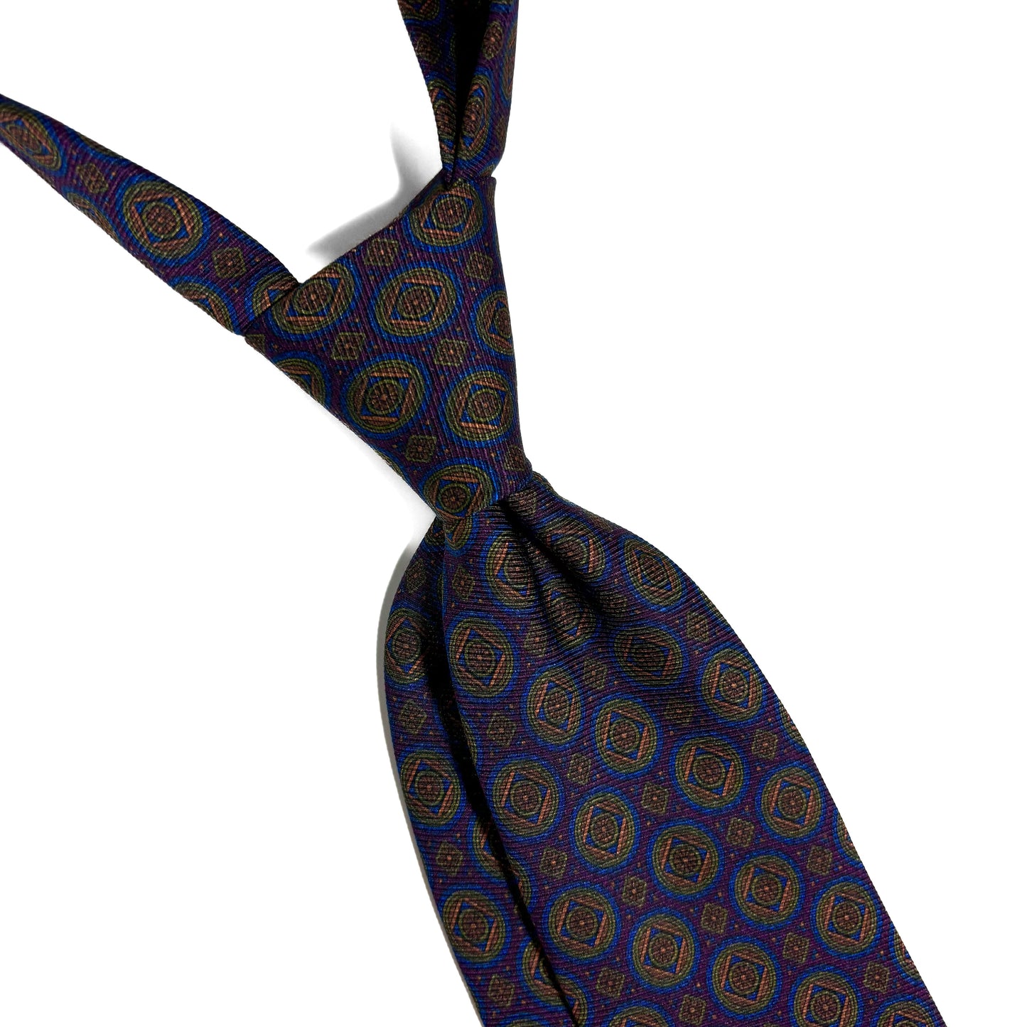 Purple Medallion Italian Madder Silk Tie-1