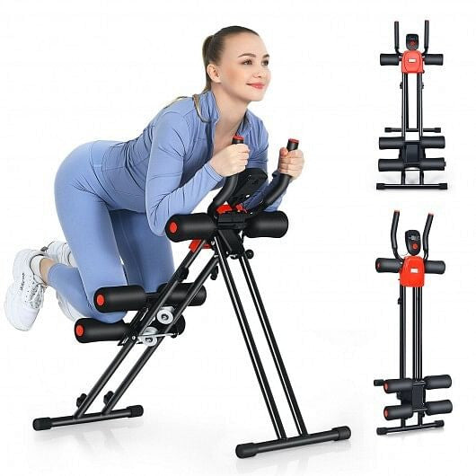 Foldable Adjustable Core Abdominal Trainer with 3 Adjustable Resistance and LCD Display-0