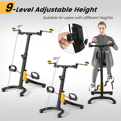Pedal Exerciser with Adjustable Handgrip for Seniors-Yellow-2