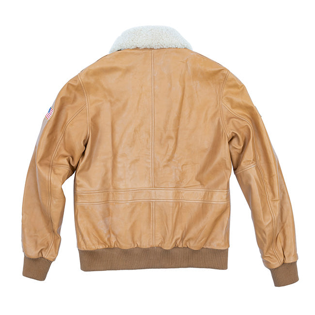 US Flag Flight Mens Pilot Leather Jacket-4