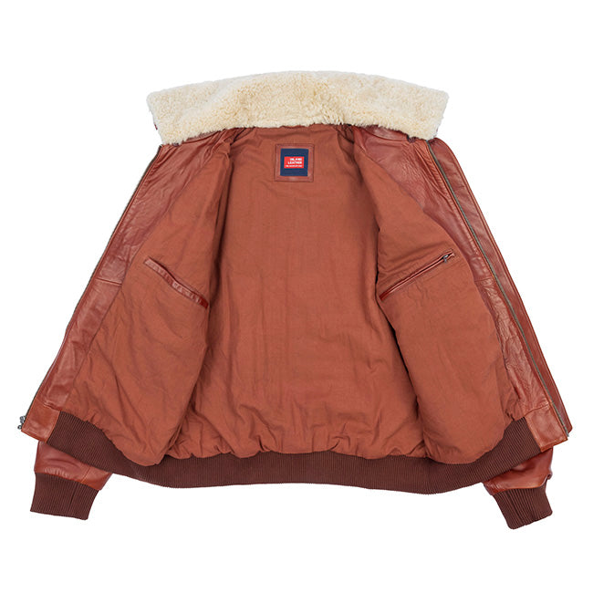 US Flag Flight Mens Pilot Leather Jacket-2