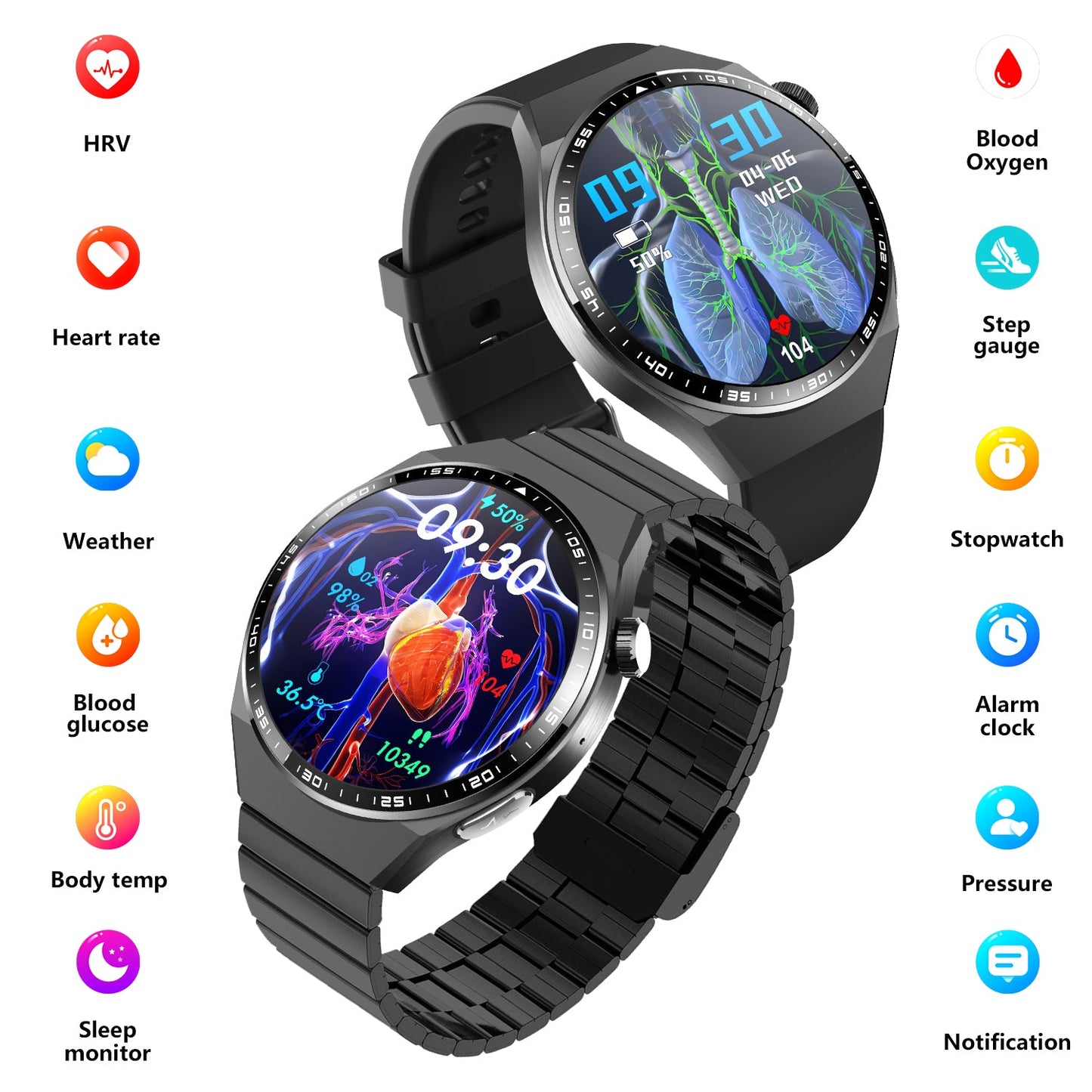 2025 New Accurate Measure ECG+PPG Smart Watch Men Full Touch Screen Sport Fitness Watches Bluetooth For Android ios Smartwatch-2