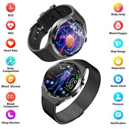 2025 New Accurate Measure ECG+PPG Smart Watch Men Full Touch Screen Sport Fitness Watches Bluetooth For Android ios Smartwatch-3