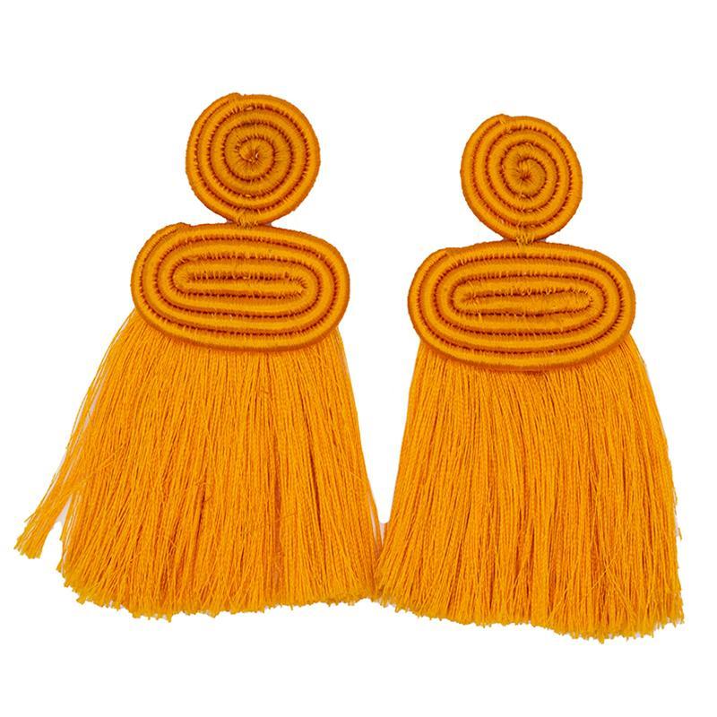 Getu Tassel Earrings Burnt Yellow 01-0