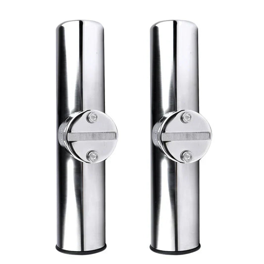 2PCS Stainless Steel Clamp-On Fishing Rod Holders-0