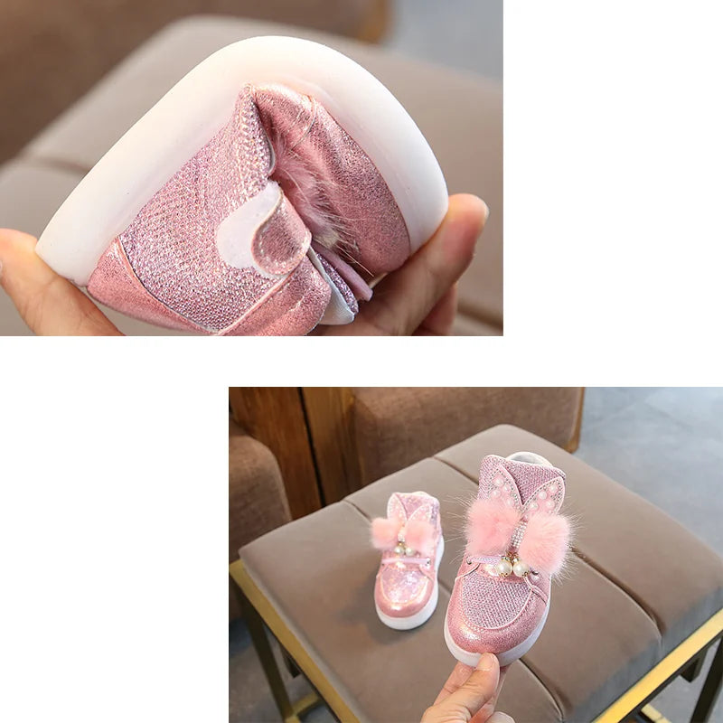 Breathable Luminous Shoes with LED and Glitter for Children-1