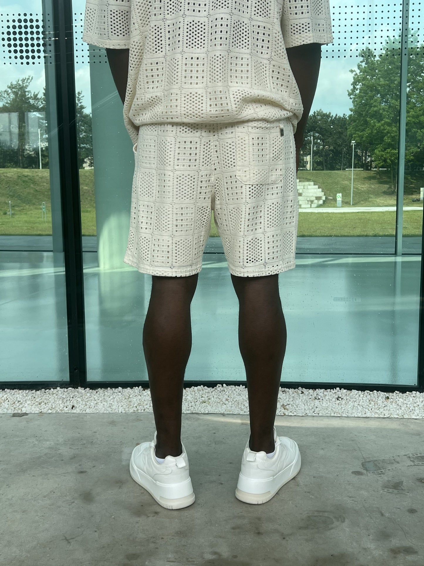 Textured Shorts – Cream-3