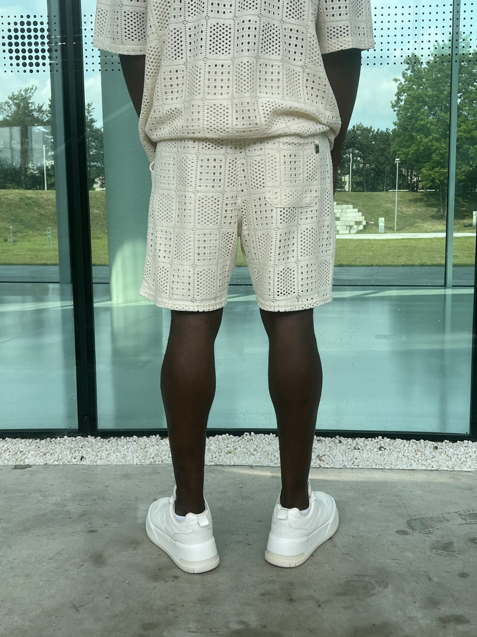 Textured Shorts – Cream-3