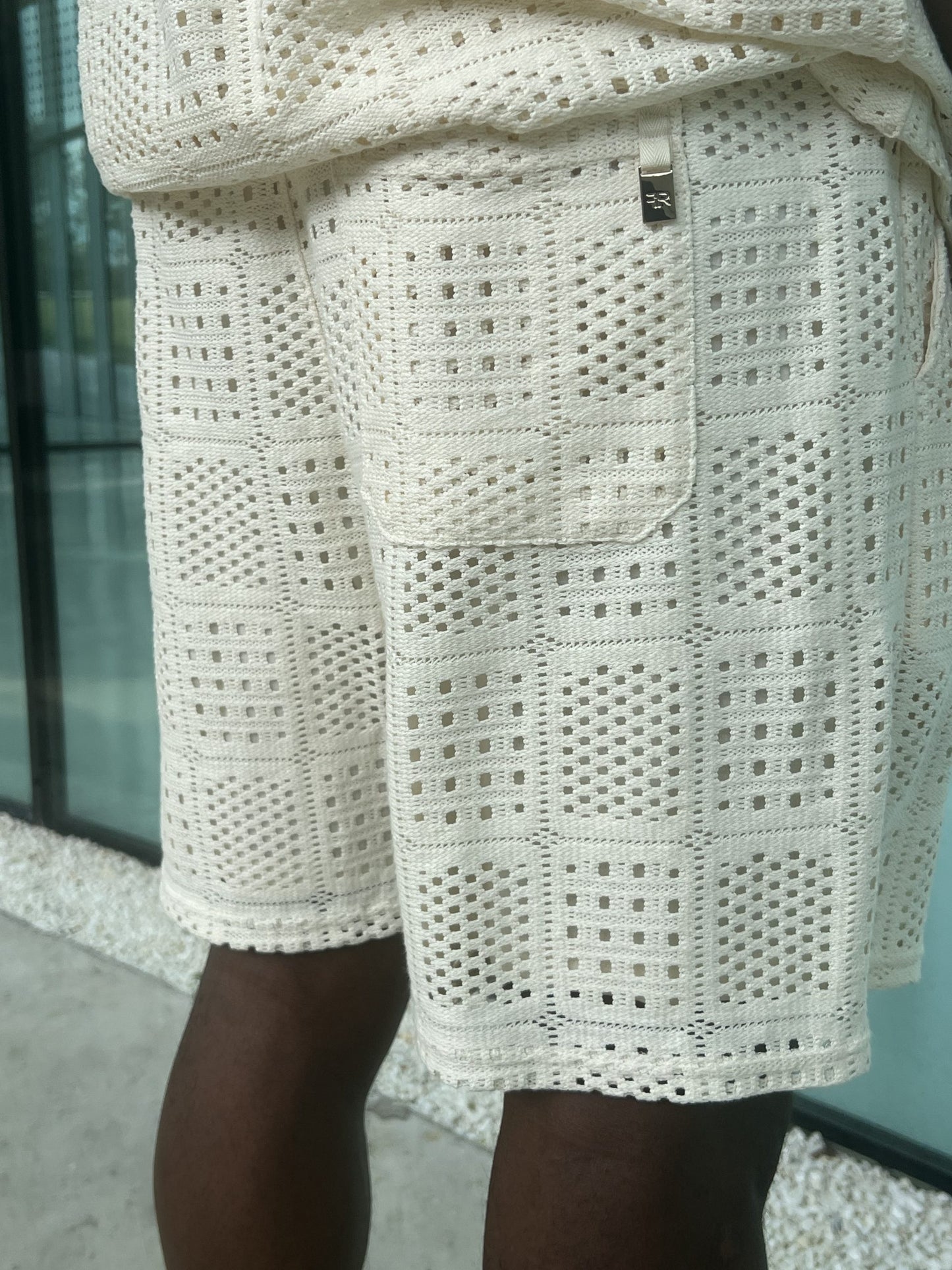 Textured Shorts – Cream-4