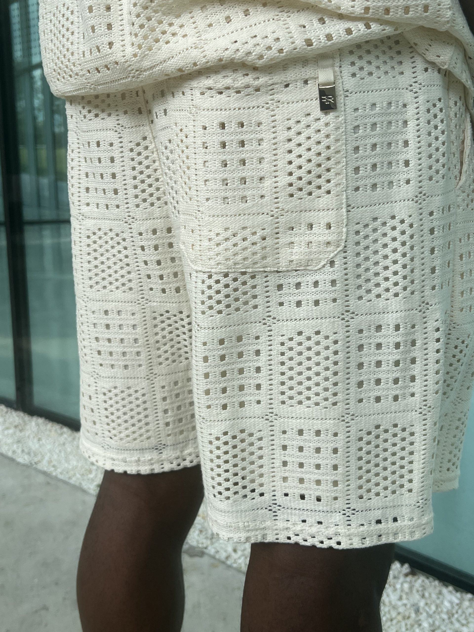 Textured Shorts – Cream-4