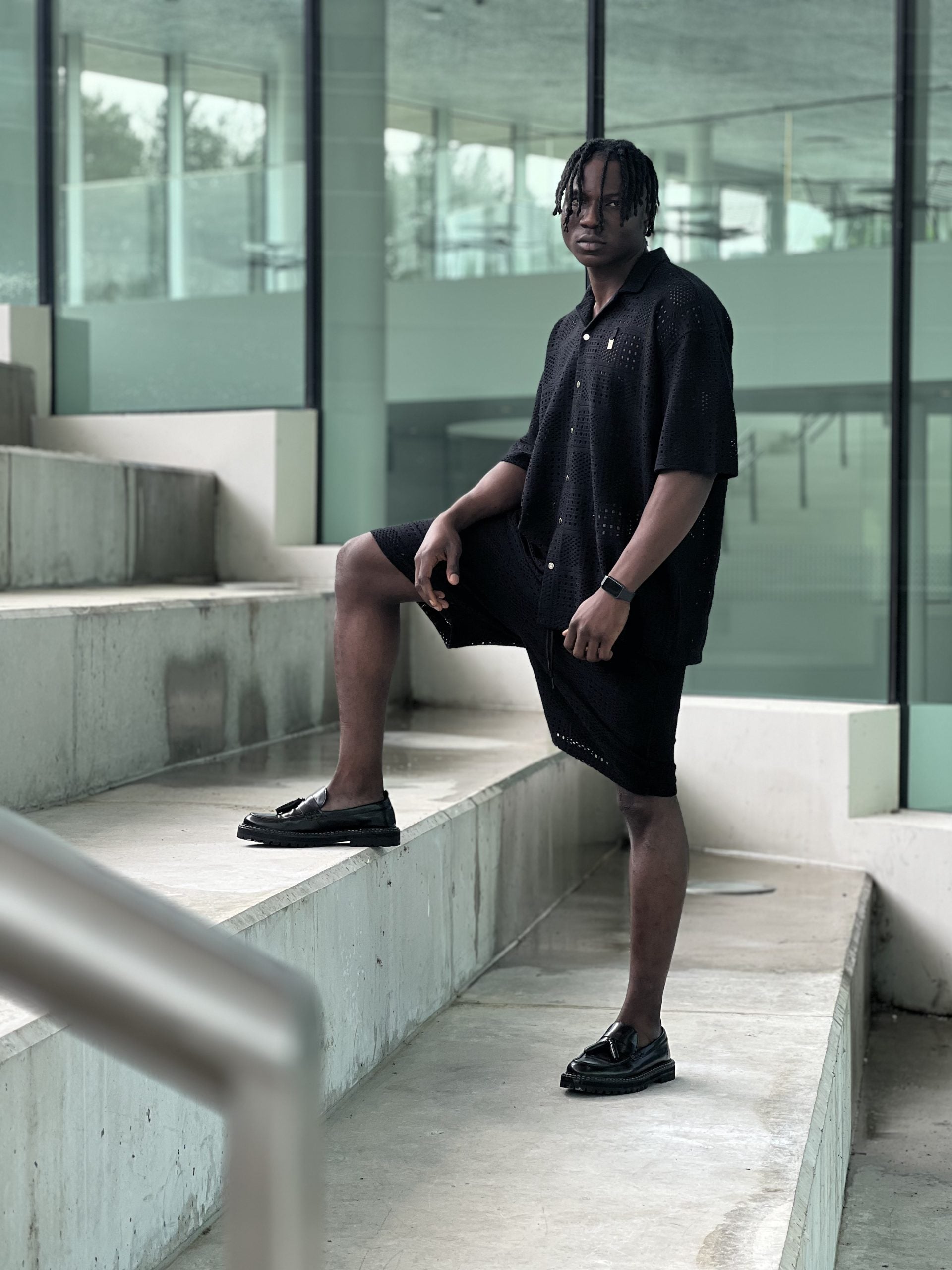 Textured Shirt – Black-4