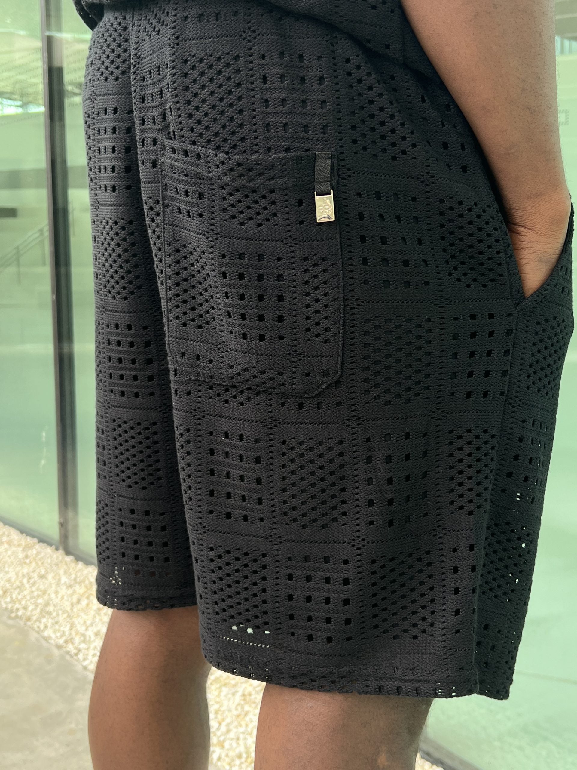 Textured Shorts – Black-3