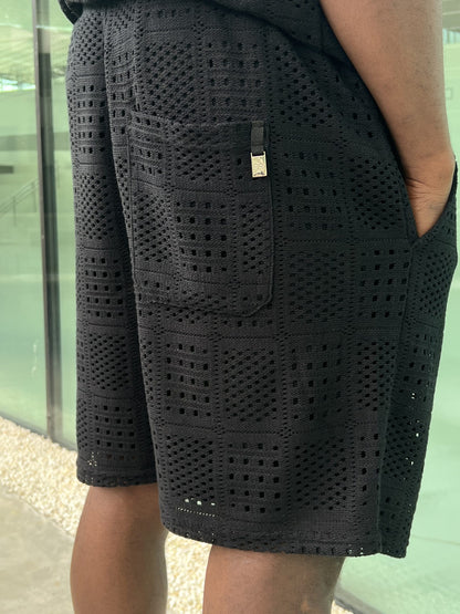 Textured Shorts – Black-3
