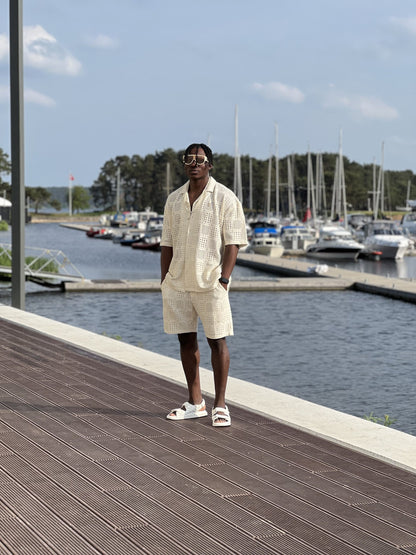 Textured Shorts – Cream-6