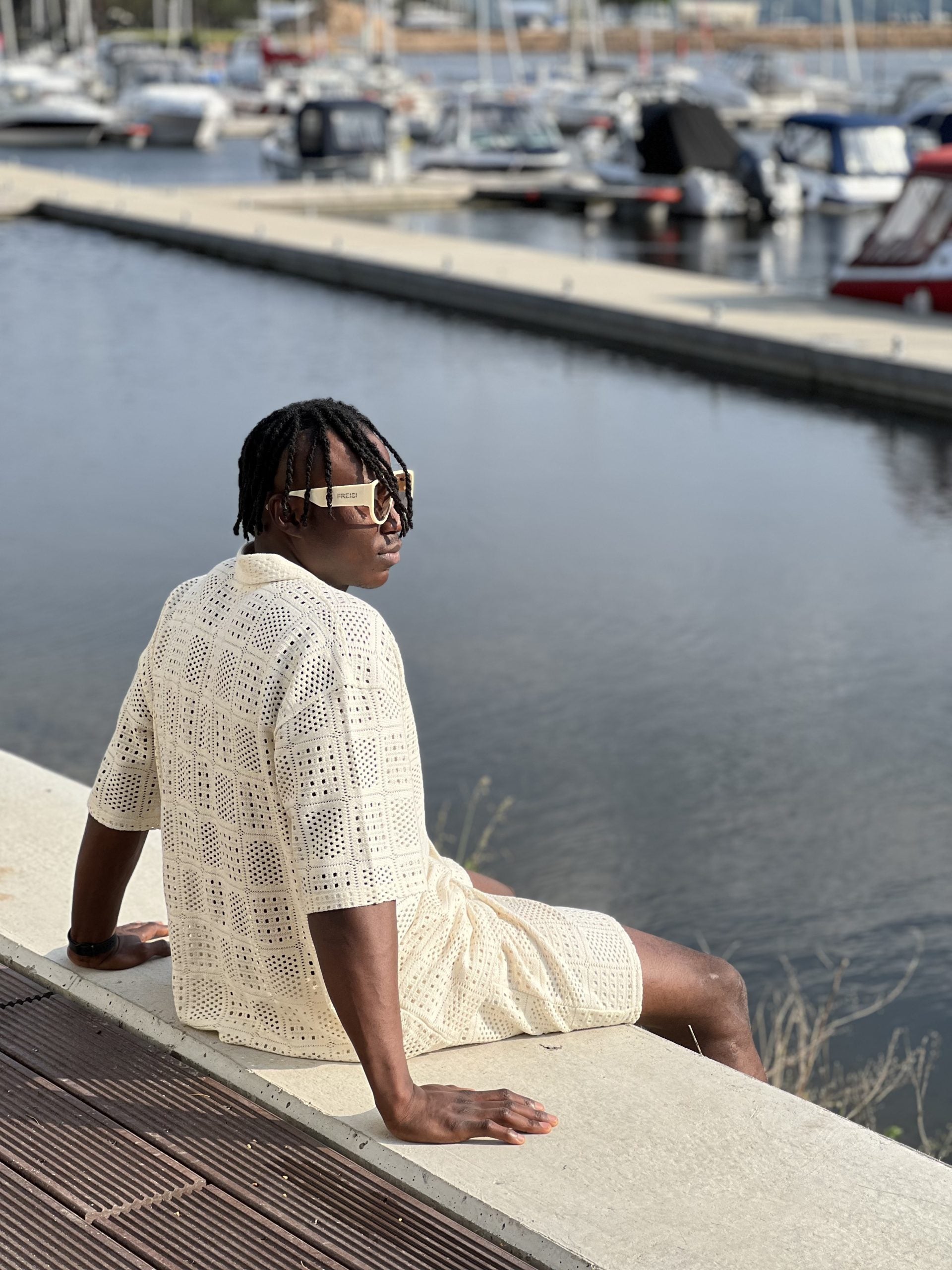 Textured Shorts – Cream-5