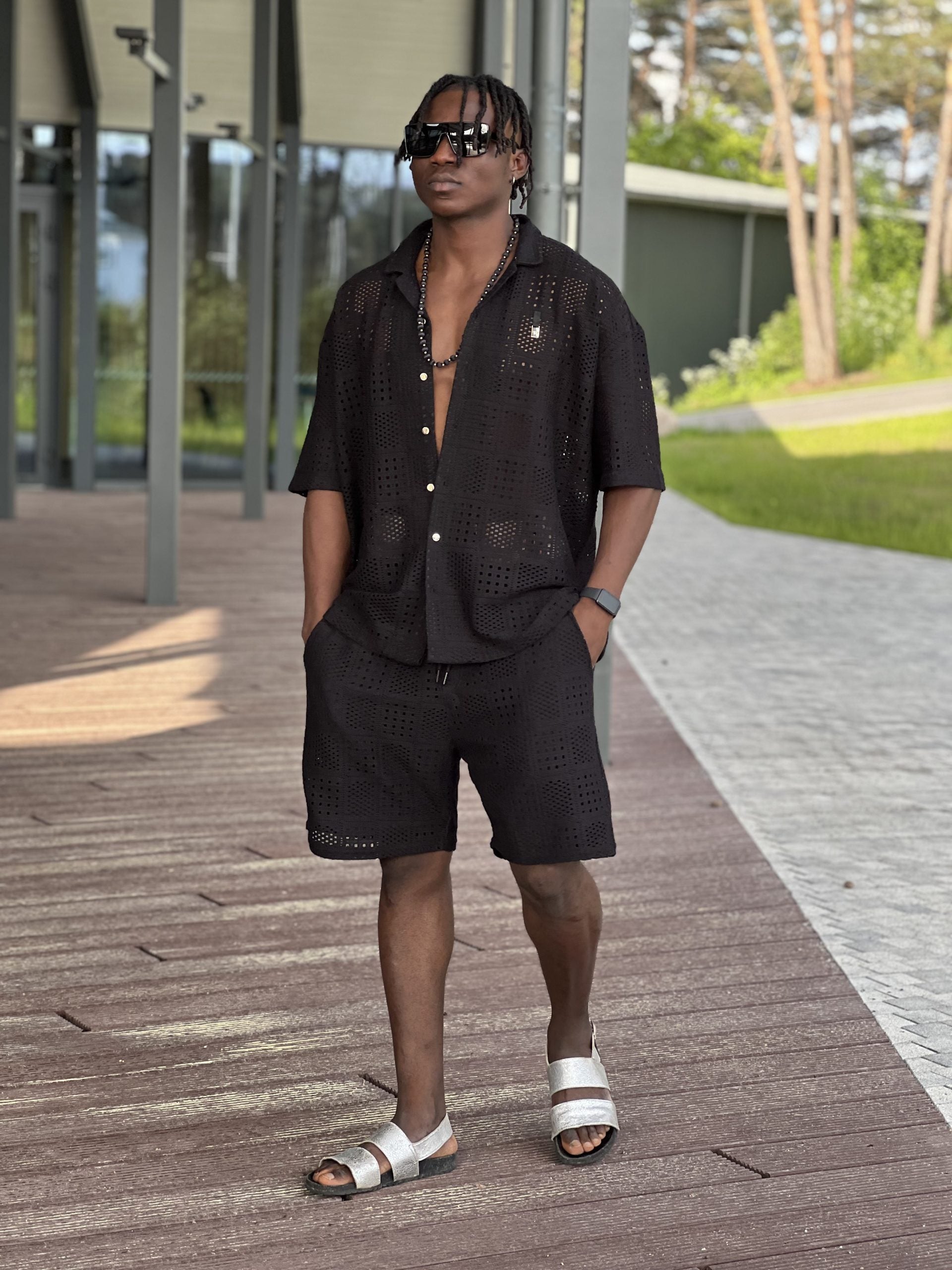 Textured Shirt – Black-1