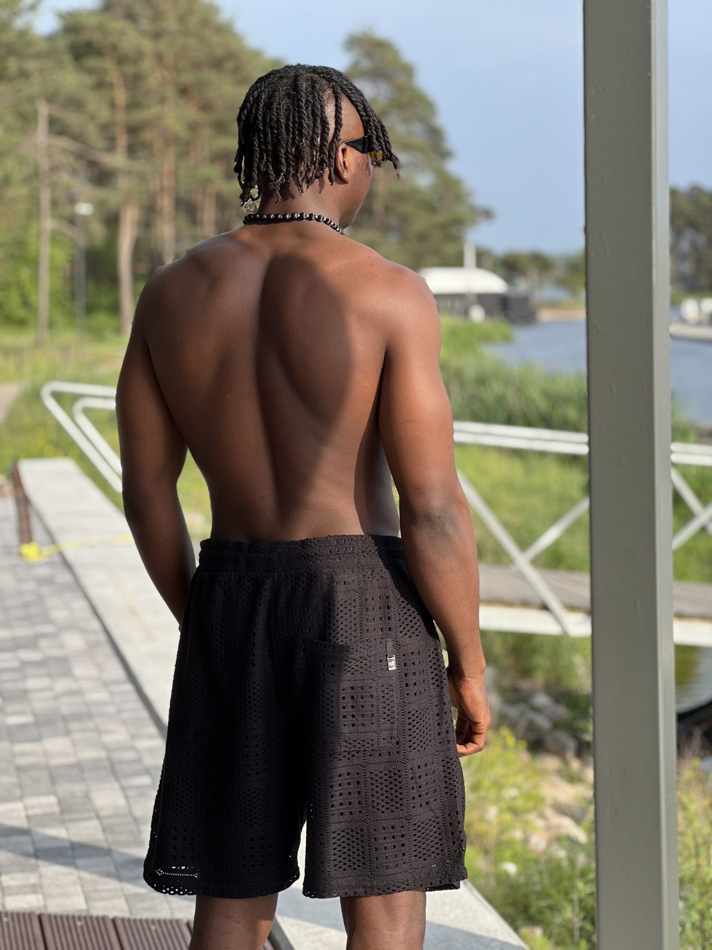 Textured Shorts – Black-2