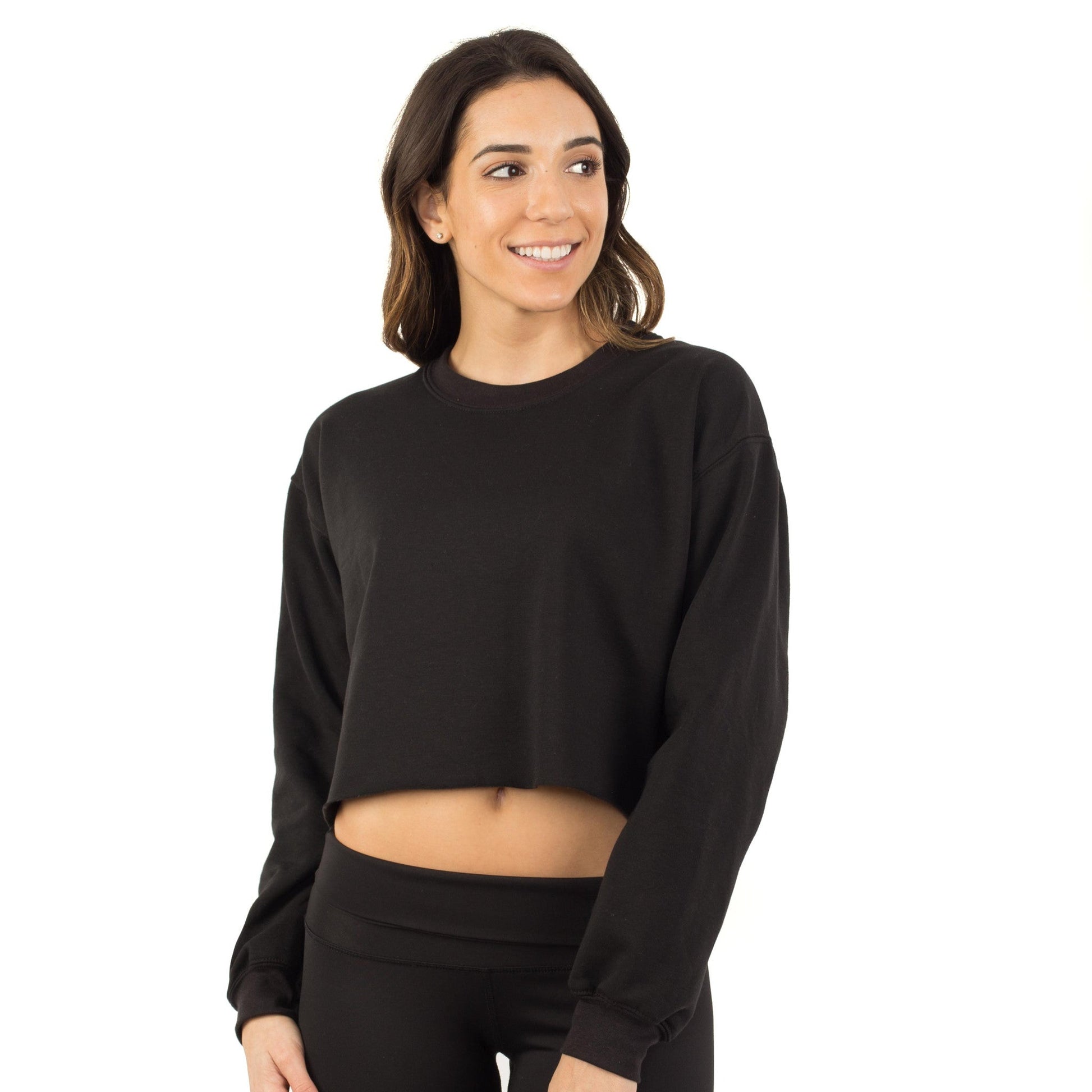 6035 - Women's Cropped Fleece Crew Neck Sweatshirt-3