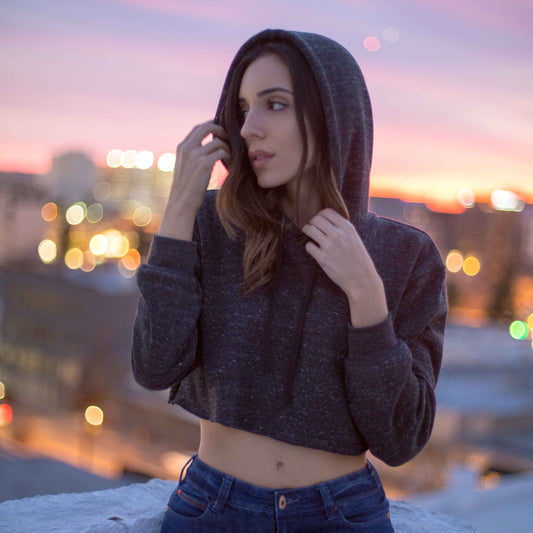 6036 - Women's Cropped Fleece Hoodie-1